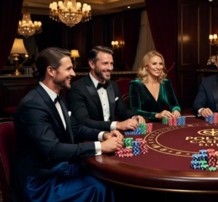 Wieczór pokerowy z gośćmi przy stole do gry